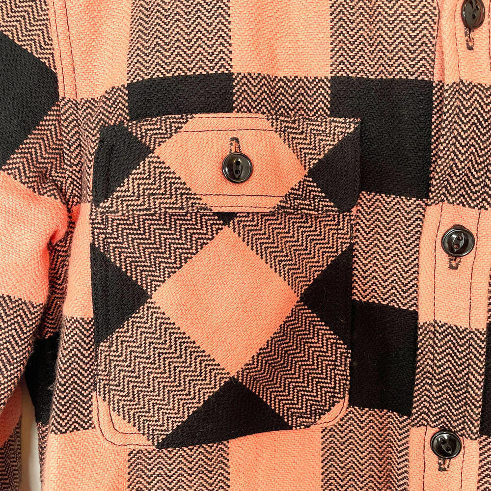 The Flat Head Men's Medium Button-Up Shirt - Pink & Black Checkered - Picture 4 of 10
